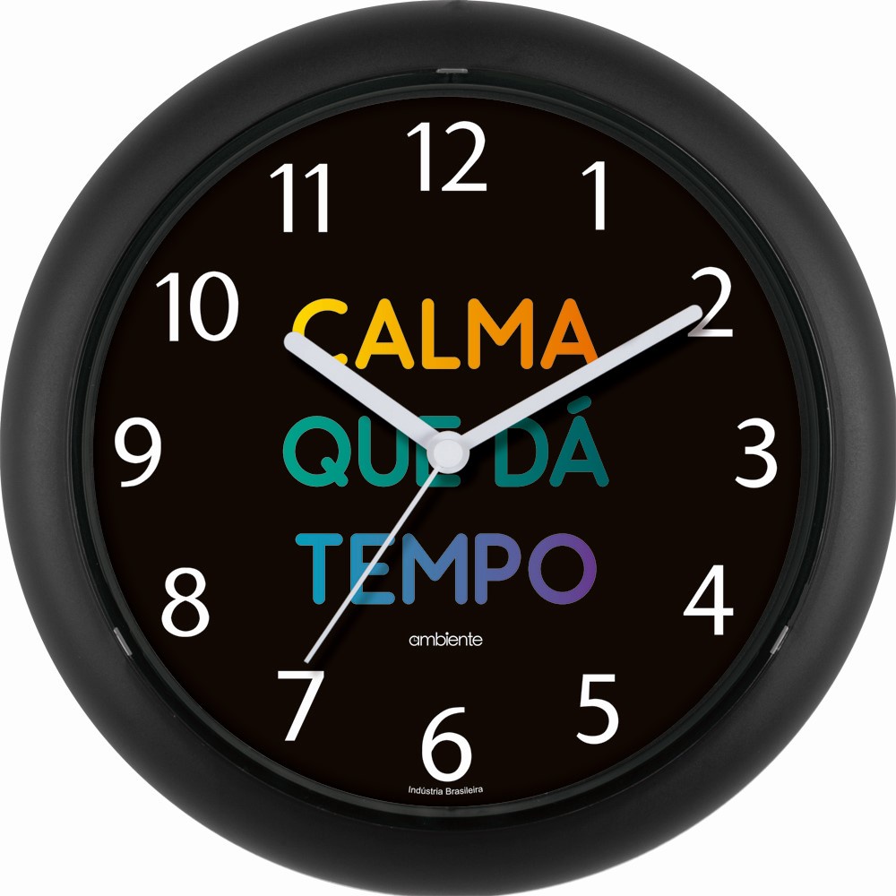 RELOGIO DE PAREDE DECORAÇÃO CASA CALMA QUE DA TEMPO em Oferta na Shopee
