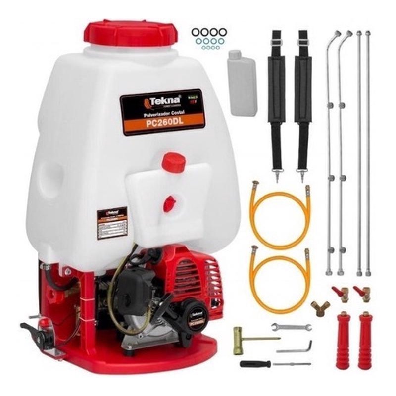 Pulverizador Costal Gasolina Tekna Pc260dl 2 Lanças 25.4cc