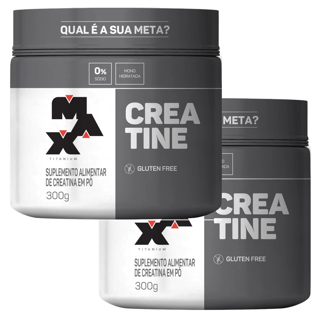 Kit 2x Creatina Monohidratada 300g Max Titanium  Ganho De Massa Força Resistência