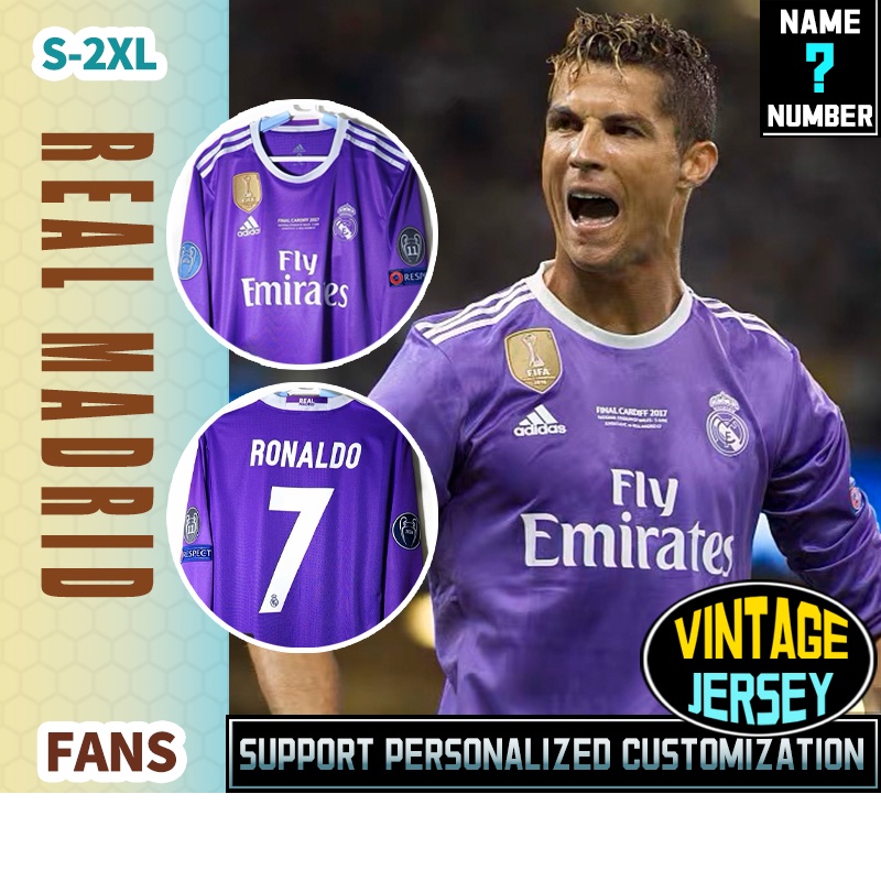Real Madrid 16-17 Camisa De Manga Curta/Comprida S-2XL * Disponível Para Personalização *