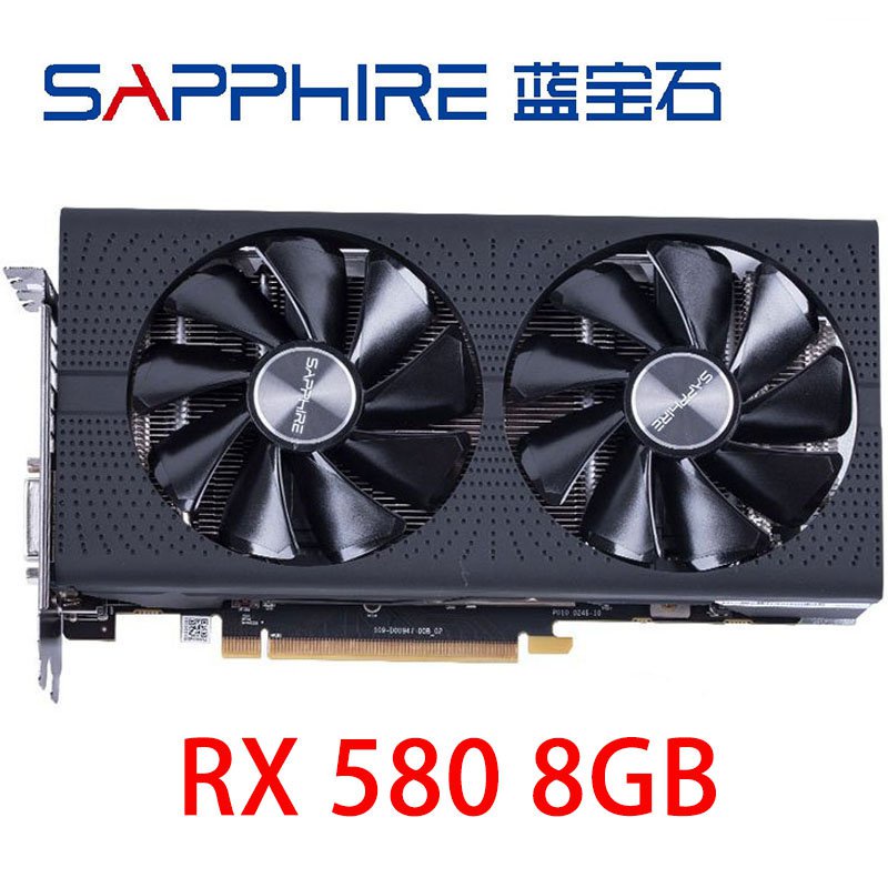 BOM! BOM! Sapphire rx 580 8gb 2048sp 256bit GDDR5 placas gráficas para AMD rx500 série rx580 8gb Displayport hdmi dvi cartões usados