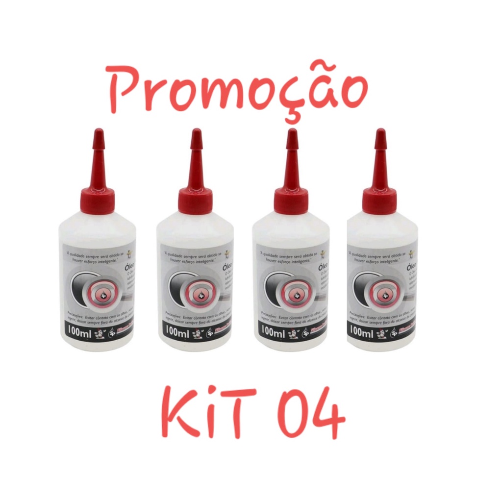 Bisnaga de óleo lubrificante multiuso  para máquina de costura 100ML  com 4 unidades em Oferta na Shopee