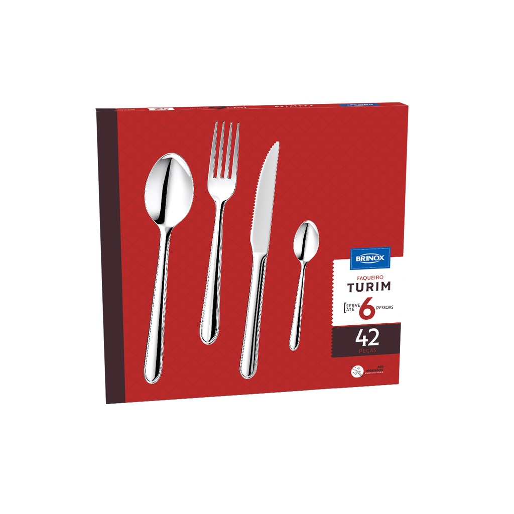 Faqueiro Brinox Turim 42 Peças Aço Inox