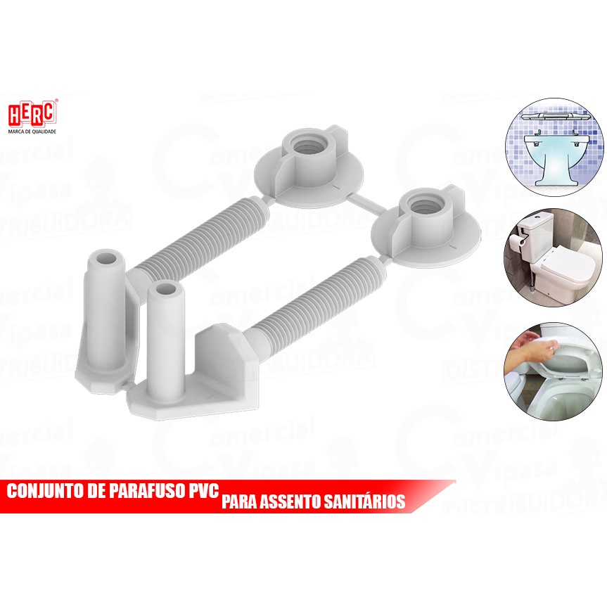 Conjunto de Parafuso em PVC fixação para Assento Sanitário