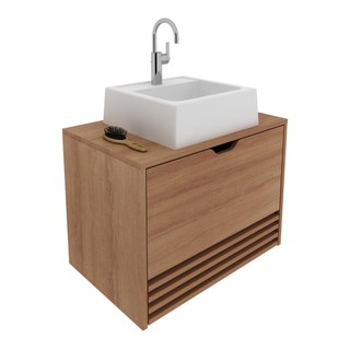 Gabinete Banheiro 1 Porta 1 Gaveta 60cm Suspenso Multimóveis CR10091 Amêndoa em Oferta na Shopee