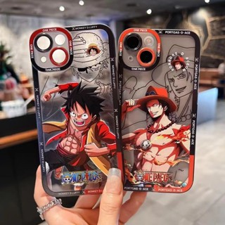 Caixa Para iPhone 14 Pro MAX 13 Mini 11 12 6 6S 7 8 Plus X XR XS SE 2020 One Piece Luffy Transparente Tpu Protetor De Câmera Anti-Queda Costas Da