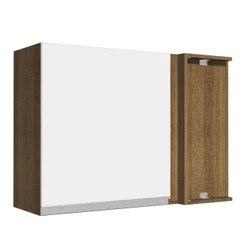 Armário de Cozinha Aéreo de Canto 1 Porta Rustic/Branco Glamy Madesa