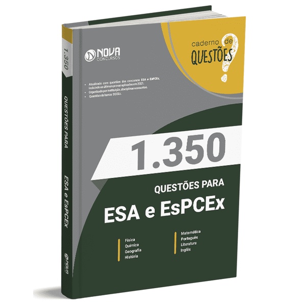 Imagem Caderno 1.350 Questões Gabaritadas ESA e EsPCEx