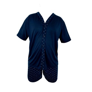 Pijama Plus Size Masculino Botão Blusa Manga Curta E Shorts