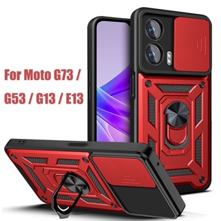 Capa Motolora Moto G13/G53/G73/G23/E13 Dura Push-pull Protetor De camer Whith Stand Phone