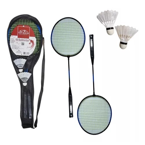 Raquete Badminton - Kit com 2 Raquetes + 2 petecas -TOP RIO