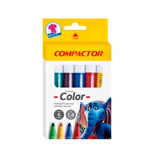 Caneta Hidrográfica 6 Cores Color Compactor