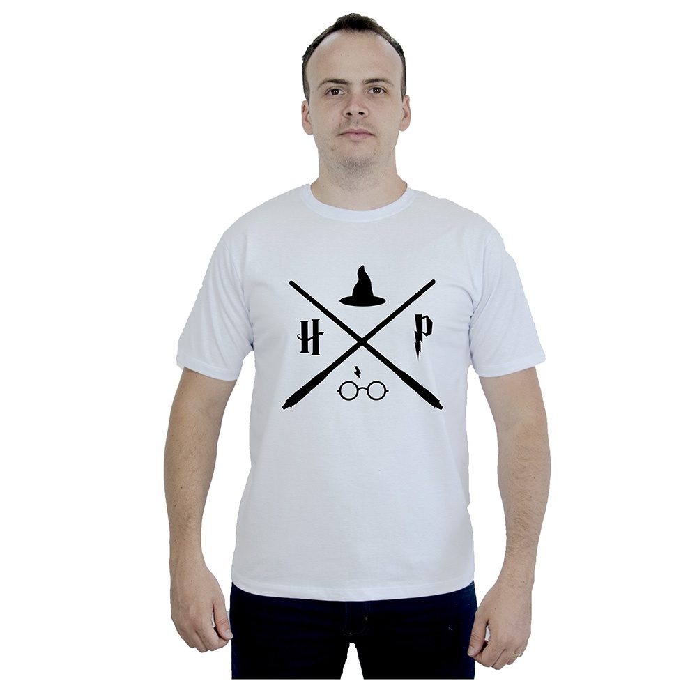 Camiseta Algodão Feminina Masculina Gola Redonda Harry Potter