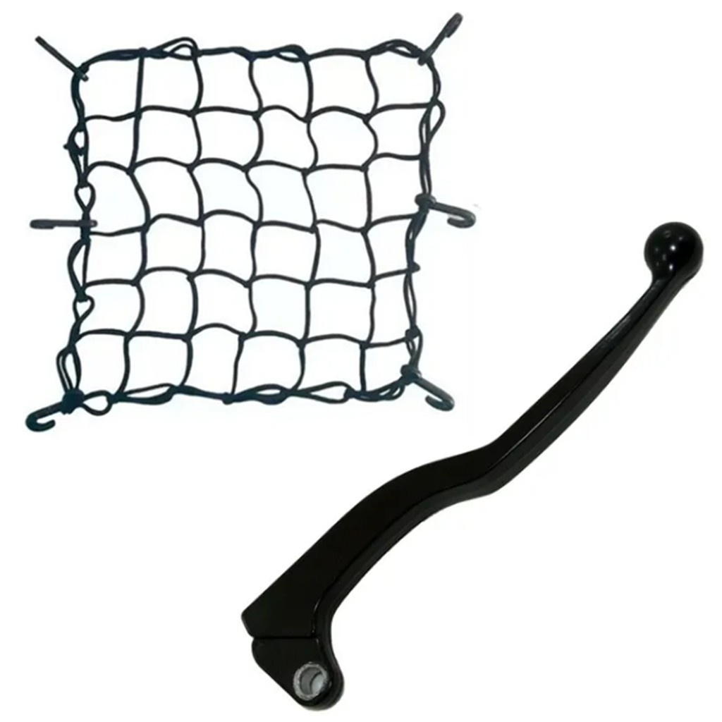 manete de freio ybr factor preto a lona + rede elastica 35x35cm