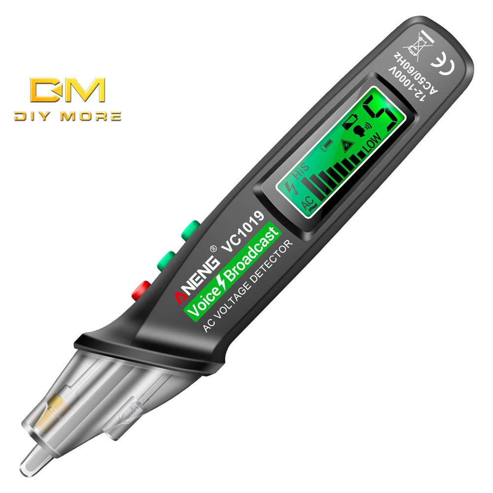 DIYMORE ANENG VC1019 Caneta Eletrométrica De Voz De Indução Sem Contato Eletricista Linha De Alta Precisão Detecção De Som E Alarme Leve