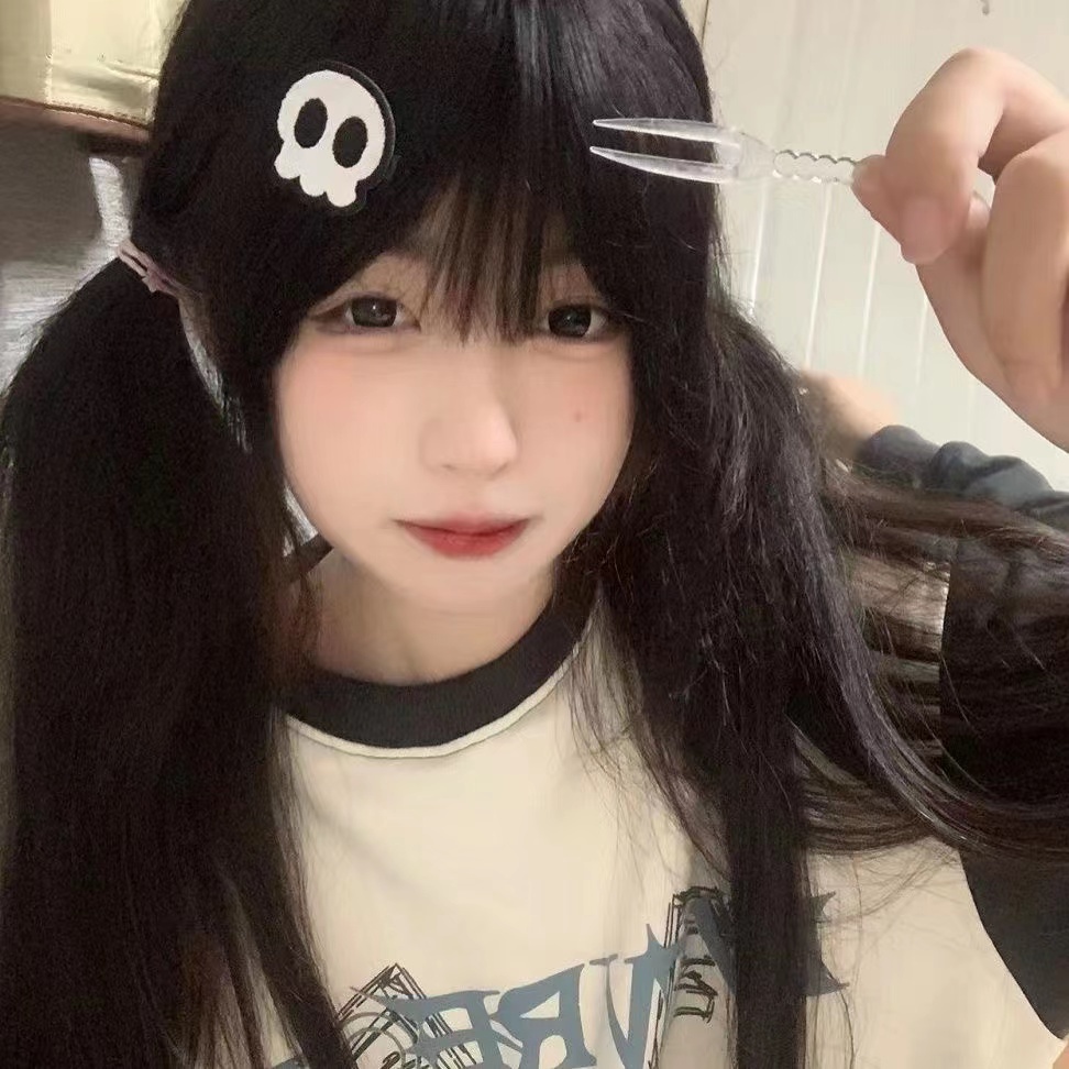 Grampo De Cabelo Preto Sweet Cross Love Skull Head Punk Hairpin Spicy Girl Y2K Millennium Harajuku Terra Frio em Oferta na Shopee