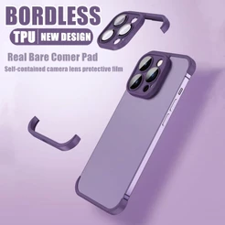 (Novo Design) Capa Sem Escova Com Almofada De Canto Para iPhone 17 16 Pro Max 12 13 14 15 14 Plus 12 15 17 De Proteção D