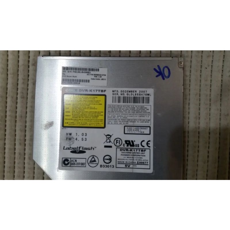 Gravador E Leitor Dvd Cd Notebook Dvr-k17tbf