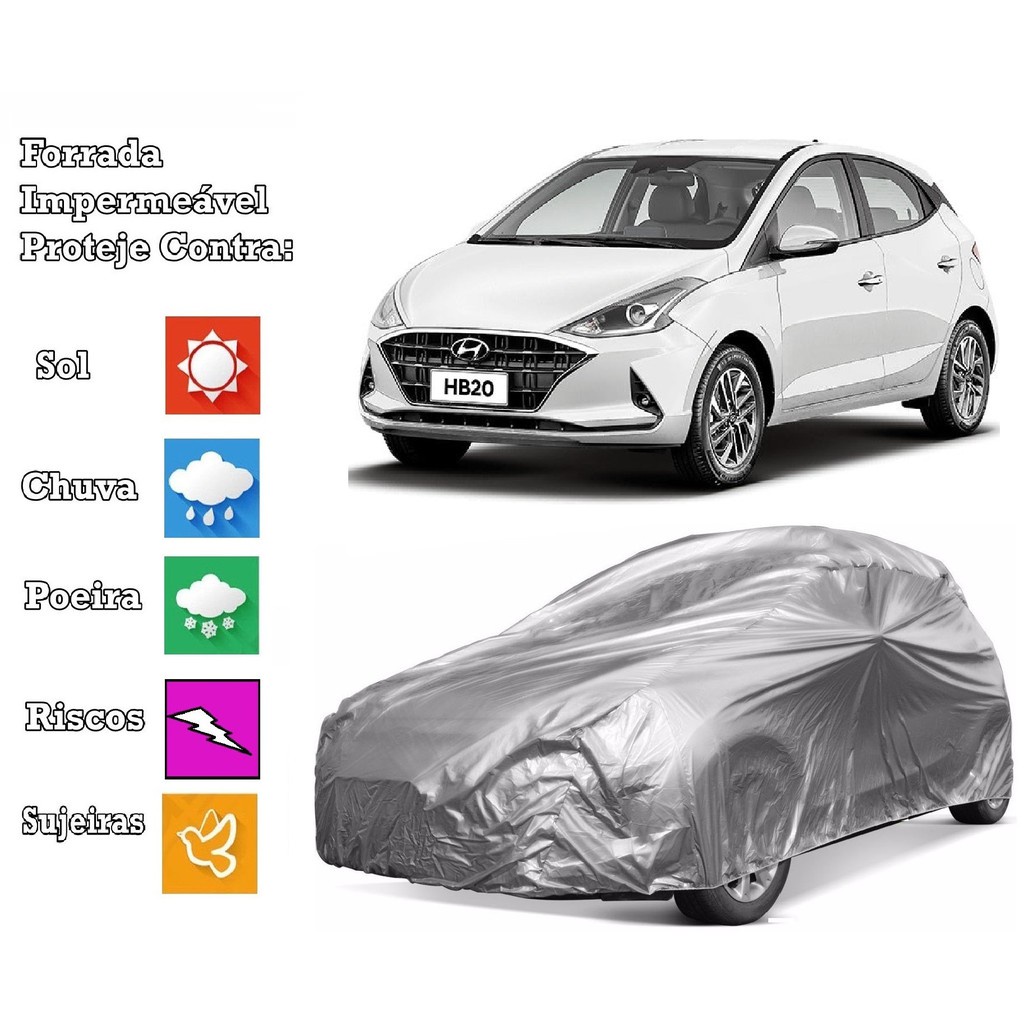 Capa Cobrir Carro Hyundai HB20 Forrada e 100% Impermeável
