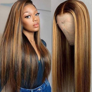 72CM lace wig perucas femininas preta marrom cabelo humano liso natural moda peruca orgânico fibra longa hair em Oferta na Shopee