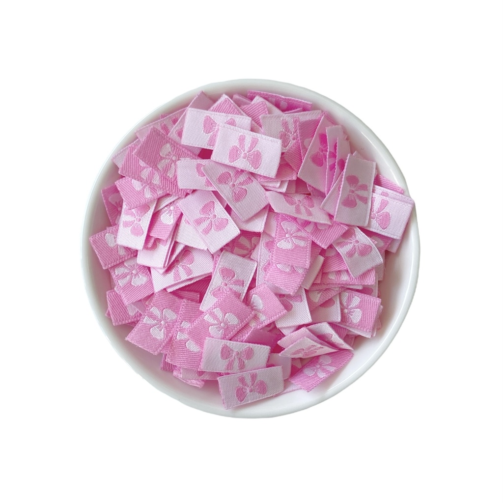 Etiqueta Bordada Lacinho para Acabamento Rosa Claro - 4 gramas