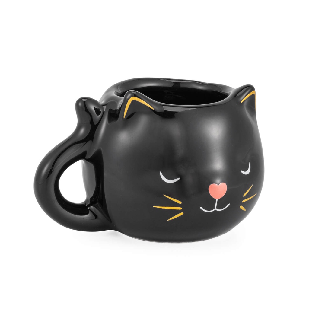 Caneca gato preto xícara grande 3D gatinho fofo decoração halloween dia das bruxas