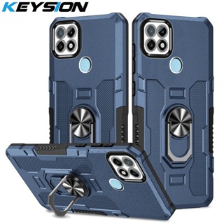 KEYSION Capa Armadura Anti-Impacto Para Realme C21Y C25Y C21 C20 C11 2021 Anel De Suporte Traseira OPPO C12 C15 C25S