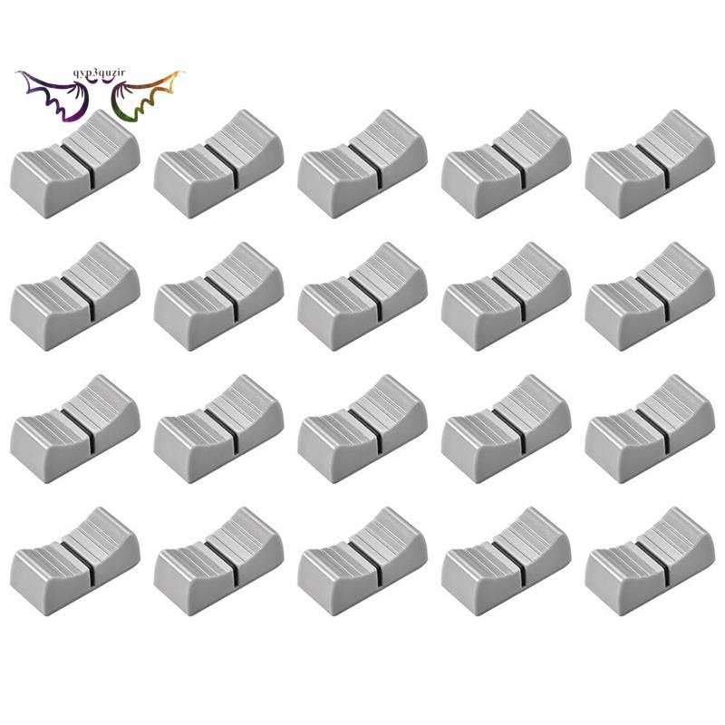 20Pcs 24mmx11mmx10mm Console Mixer Botões Deslizantes Fader Substituição Para Potenciômetro Marca Preta Cinza
