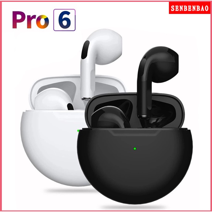 senbenbao Air Pro 6 TWS Fone De Ouvido Bluetooth Sem Fio Controle De Toque 9D Estéreo Com Microfone Embutido