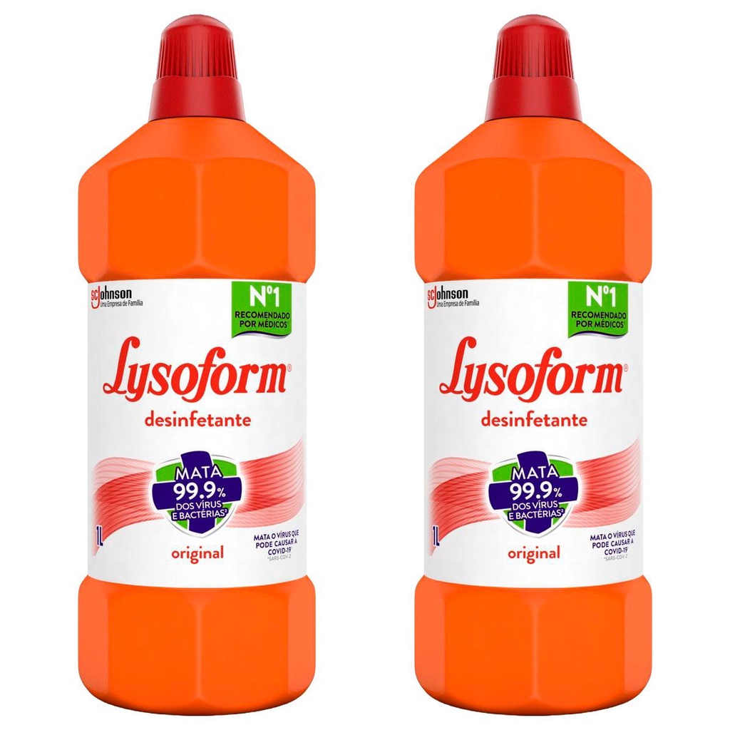 Kit 2 Desinfetante Bruto Lysoform Uso Geral Original 1l em Oferta na Shopee