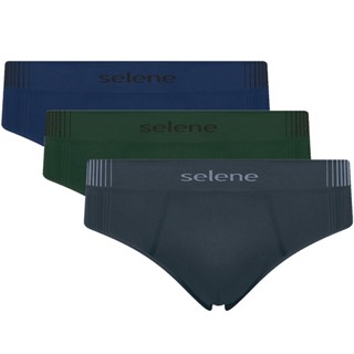 Kit com 3 Cuecas Adulto Slip Microfibra Sem Costura Selene