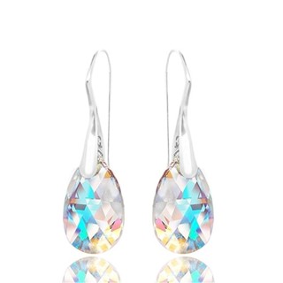 Cristais Royals Brincos De Prata Mulher Charme Azul Aurora Boreal Gota Oscila O Gancho