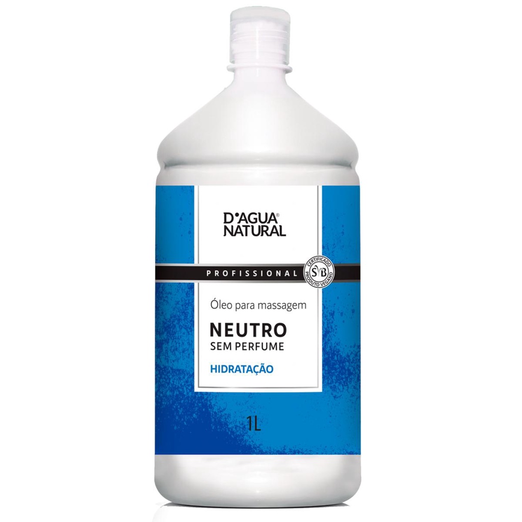 Óleo para Massagem Corporal Dagua Natural Neutro 1L Sem Perfume Hidratação