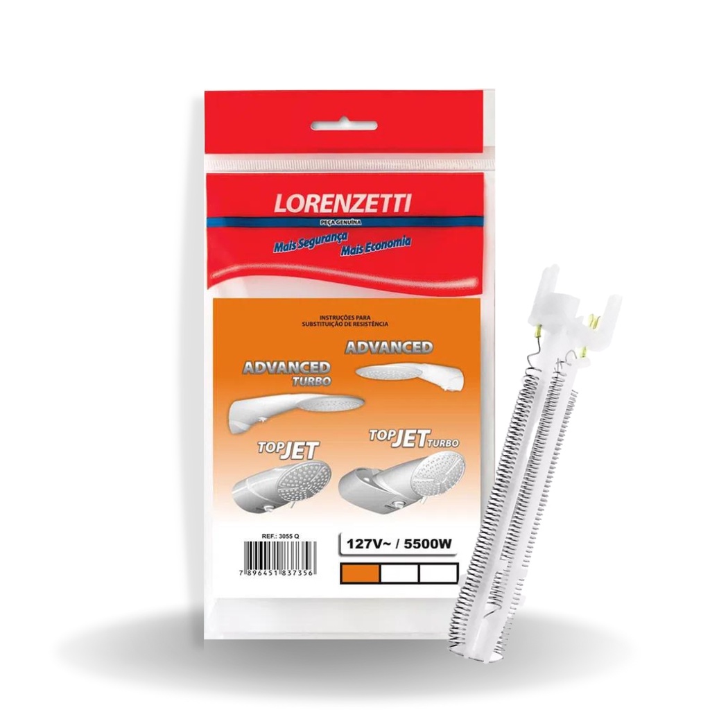 Resistência Chuveiro 127v 5500w Advanced Top Jet Multitemperaturas Lorenzetti Ducha Turbo Banho Banheiro · foto 2