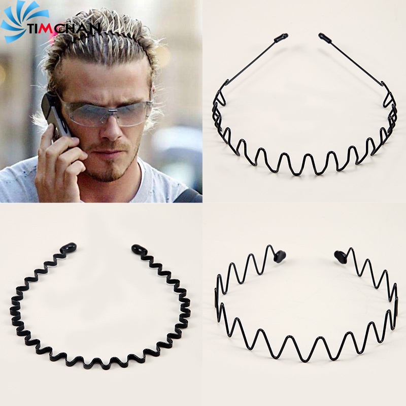 Elástico Metálico Ondulado Masculino E Feminino Preto Cabelo