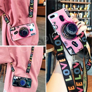 3D Retro Câmera Cordão Capa De Celular Para Samsung Galaxy A14 A13 5G A53 A73 M53 M52 M33 A04 A72 A32 A23 A42 A12 A22 A21S Com Suporte Dobrado Silicone