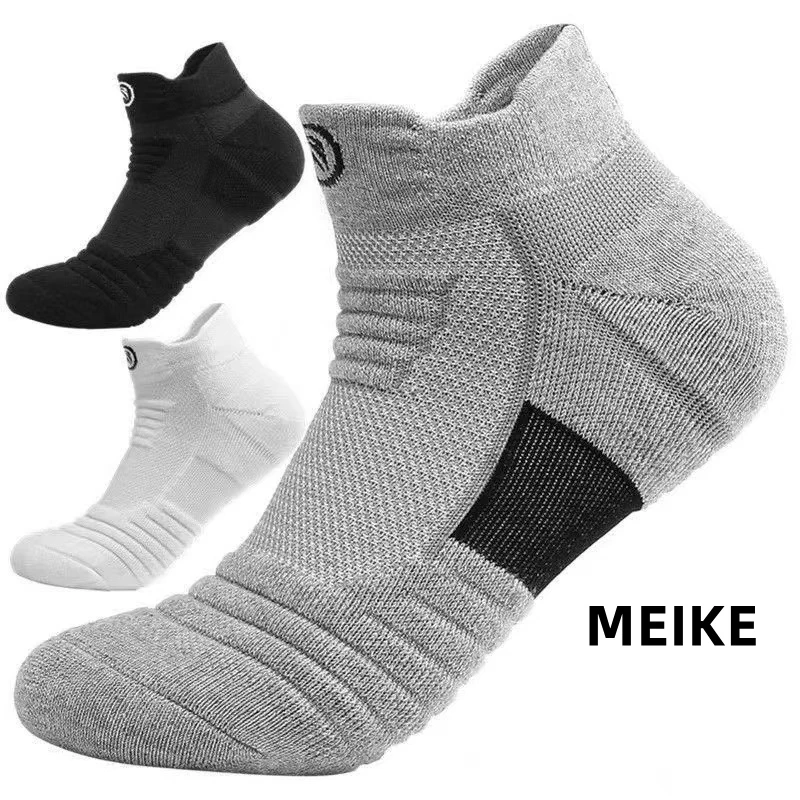 Anti-odor, anti-suor, MEIKE meias esportivas espessas/anti-deslizantes de meias de algodão correndo, resistente