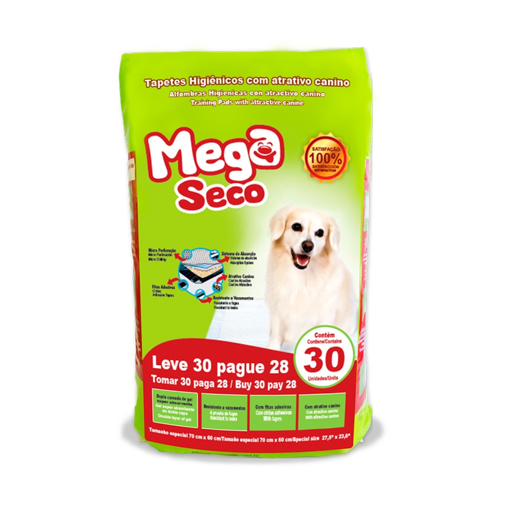 Tapete Higiênico Mega Seco 30 und 65x60cm Blue - 265 - Pets