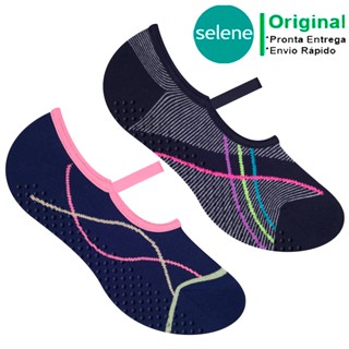 Kit C/ 2 Meia Sapatilha Macia Antiderrapante Feminina Selene