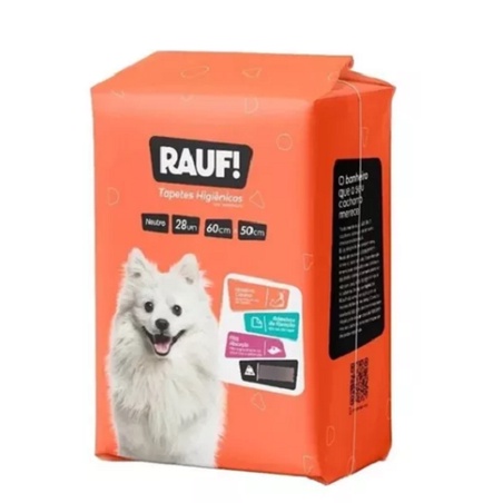 Tapetes Higiênicos Rauf! Neutro 28 Unidades 60cm X 50cm