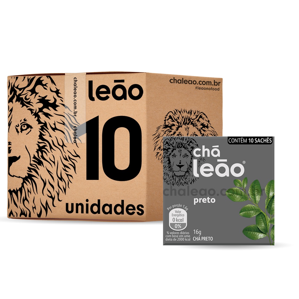 Kit Chá Leão - Chá Preto de 10 Sachês - 10 Caixas 100 Sachês