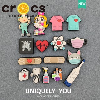 cross jibbit Encanta Sapatos Florais Fivela Acessórios Doctor Series Botão