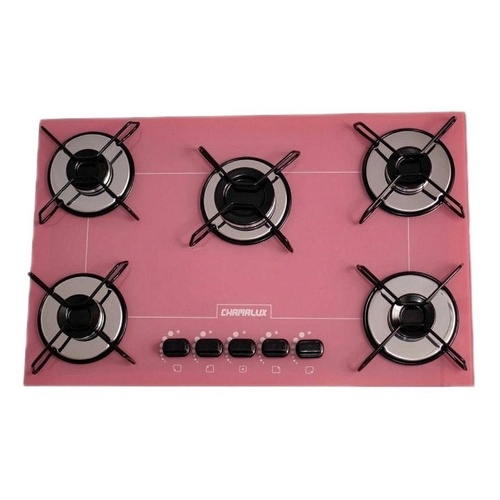 Fogão Cooktop Gás Chamalux 5 Bocas Ultra Chama Rosa 110v/220v