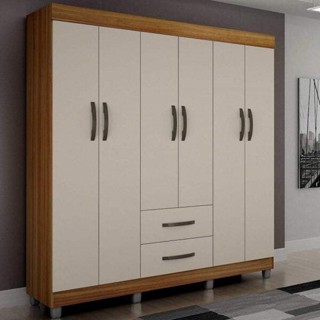 Guarda-Roupa Casal 6 Portas 2 Gavetas Paris Chf