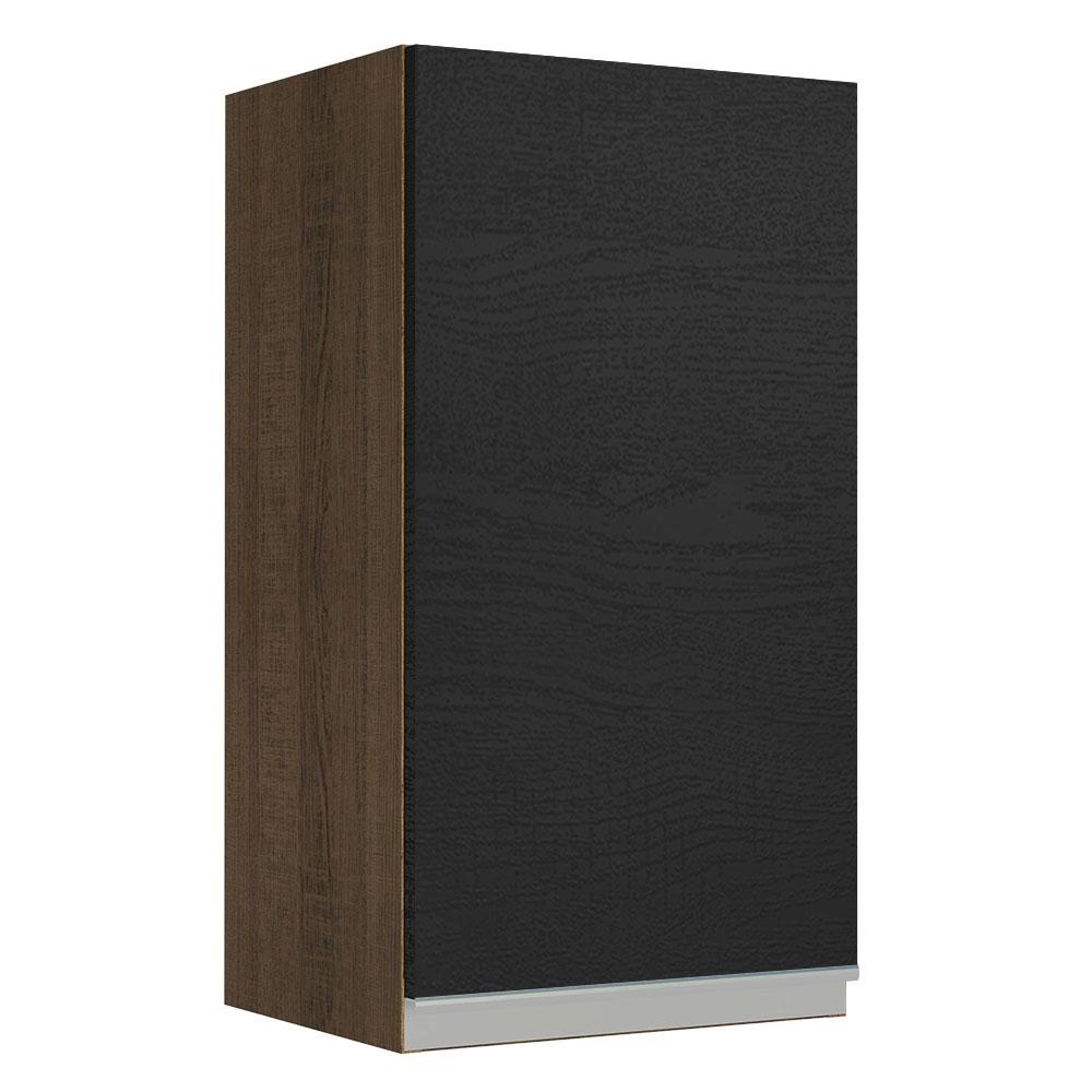 Armário de Cozinha Aéreo 35 cm 1 Porta Rustic/Preto Glamy Madesa