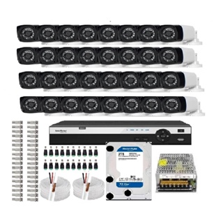 Kit Cftv Dvr 32 Canais Intelbras 1232mhdx 32 Câmeras Hd 1080p em Oferta na Shopee