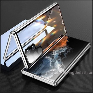 Para Samsung Galaxy S23 Ultra 5G S24 S24 + S22 + Plus S23 FE 2023 Capa De Telefone 360 ° Metal Magnético À Prova De Choque Full Surround HD Temperado Proteção Da Lente Câmera De Vidro Tampa Flip Lock em Oferta na Shopee