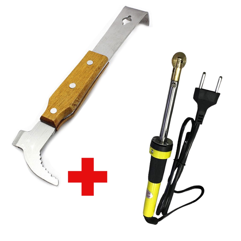 Formão J em Inox p/ Apicultura + Carretilha elétrica 220V p/ encrustar cera nos quadros das colmeias