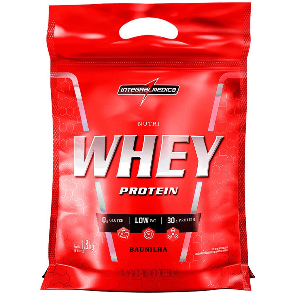 Suplemento em Pó Whey Protein Nutri Isolado Concentrado Baunilha 1,8Kg Refil - Integralmedica