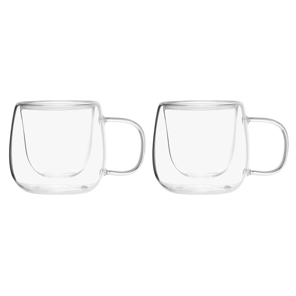 Par De Xícaras 80 ml Café Parede Dupla Vidro Borossilicato